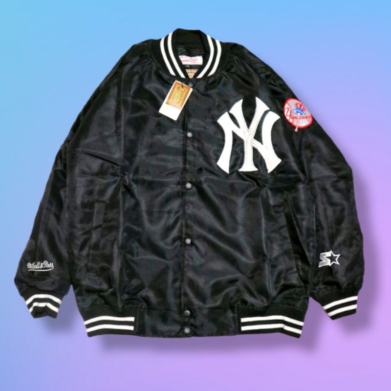 Jaket Varsity Jaket Base Ball Pria Wanita NY Vintage