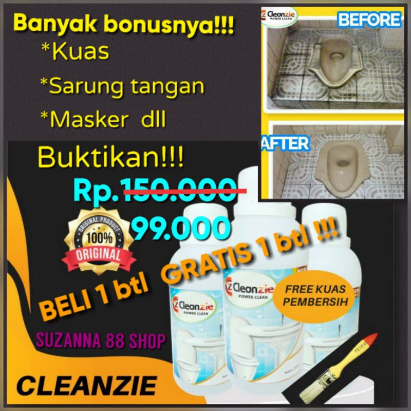 Pembersih kerak Cleanzie power clean beli 1btl gratis 1btl +bonus2 lainnya