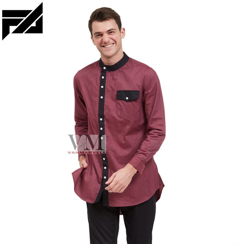 TERBARU VM Baju Koko Gamis Merah Maroon Panjang Gamis Pria -