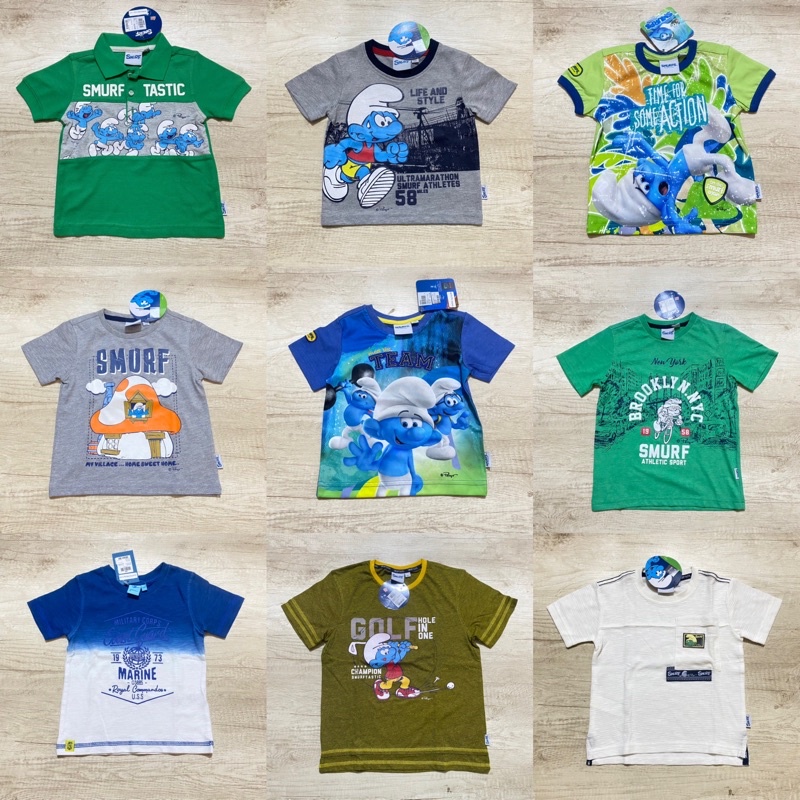 (12-36 BULAN) JSP SMURF KAOS TSHIRT BABY ORIGINAL JSP BABY BAYI ANAK LELAKI LAKI LAKI BRANDED / (4-1
