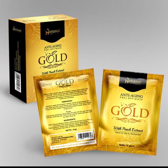 `ღ´ PHINKL `ღ´ ⓗⓐⓝⓐⓢⓤⓘ Hanasui masker gold emas per box isi 10 sachet premium peel off