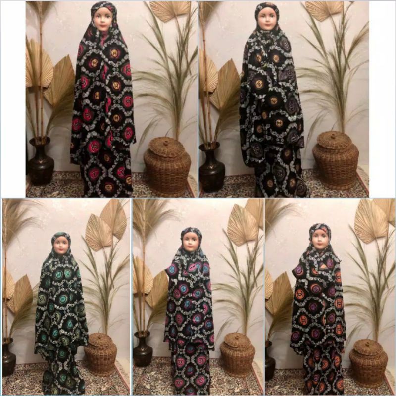 Mukena anak motif chanel/mukena anak polos/mukena anak fruits