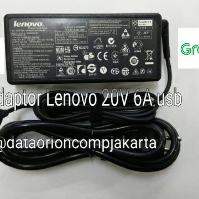 Adaptor Charger Lenovo 20V 6A USB logo for pc all in one Lenovo