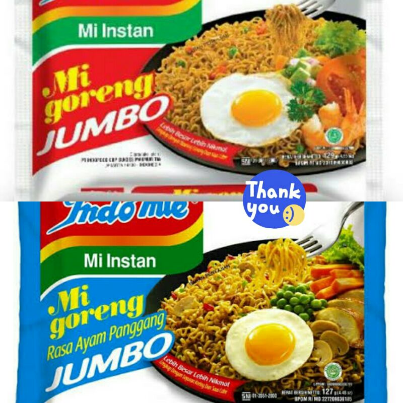 

INDOMIE JUMBO GORENG 129gr MIE GORENG MIE GORENG RASA AYAM PANGGANG