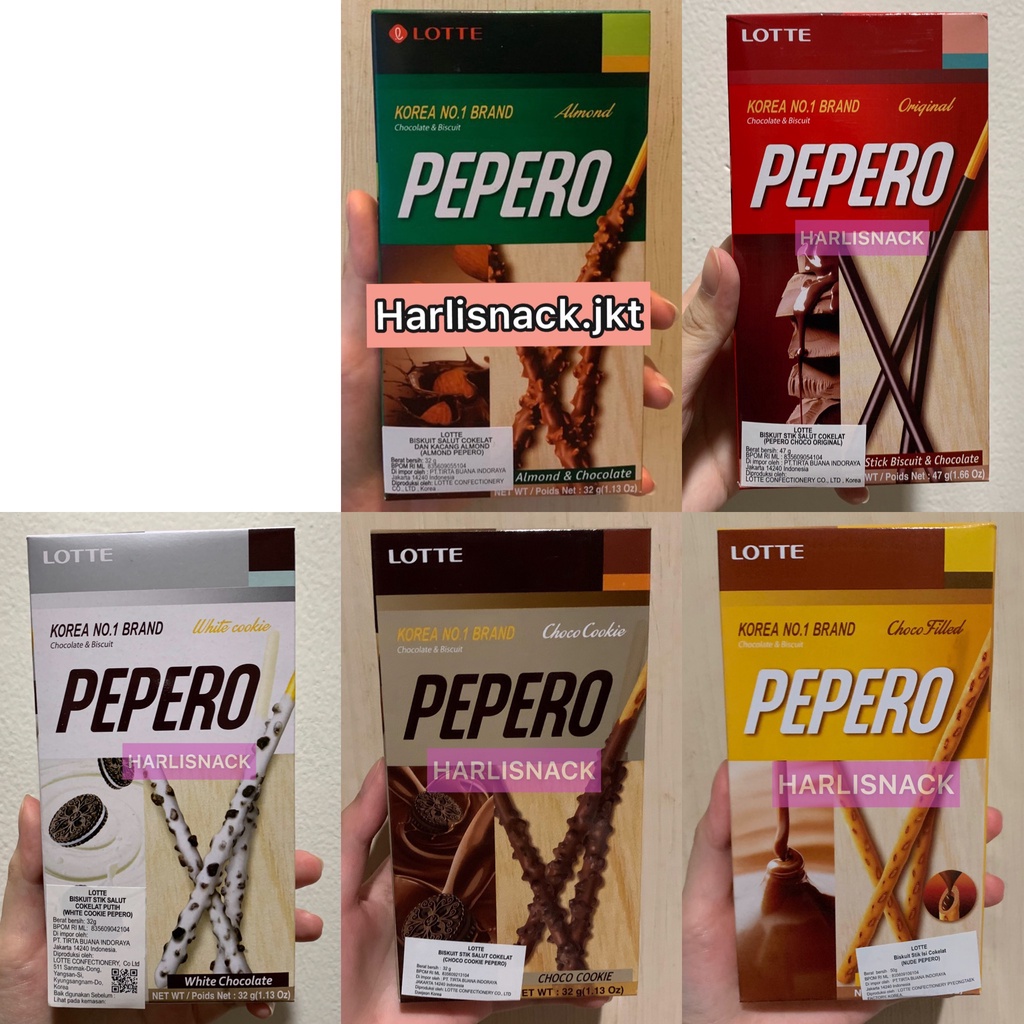 

Lotte Pepero White Cookie / Choco Cookie / Nude / Choco Original / Choco Almond Cemilan Korea