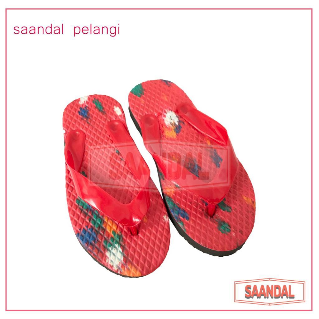 Sandal Jepit Anak Pelangi by Saandal Indonesia (BISA SATUAN COD)