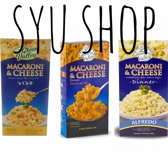 

Ss5Gg Green Valley Macaroni Cheese Alfredo Chili Sauce 200 Gr Mac And Cheese - Chili Ff045