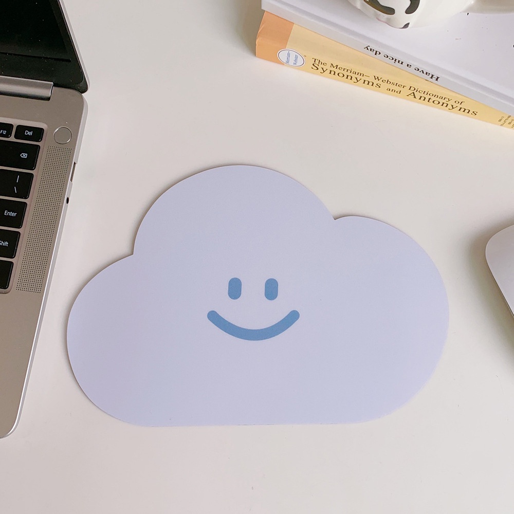 Japanese Style Blue/white Cloud Shape PVC Non Slip Waterproof Mousepad Creative Coaster for Friend Gift