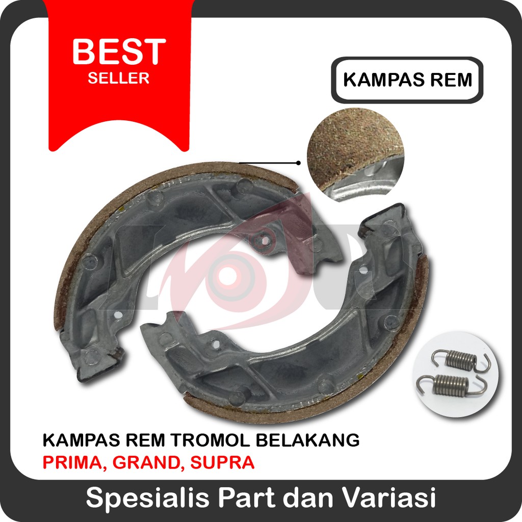 Kampas Rem Belakang Grand Supra Prima Sport Firodo Tromol Kecil Brake Shoe Honda