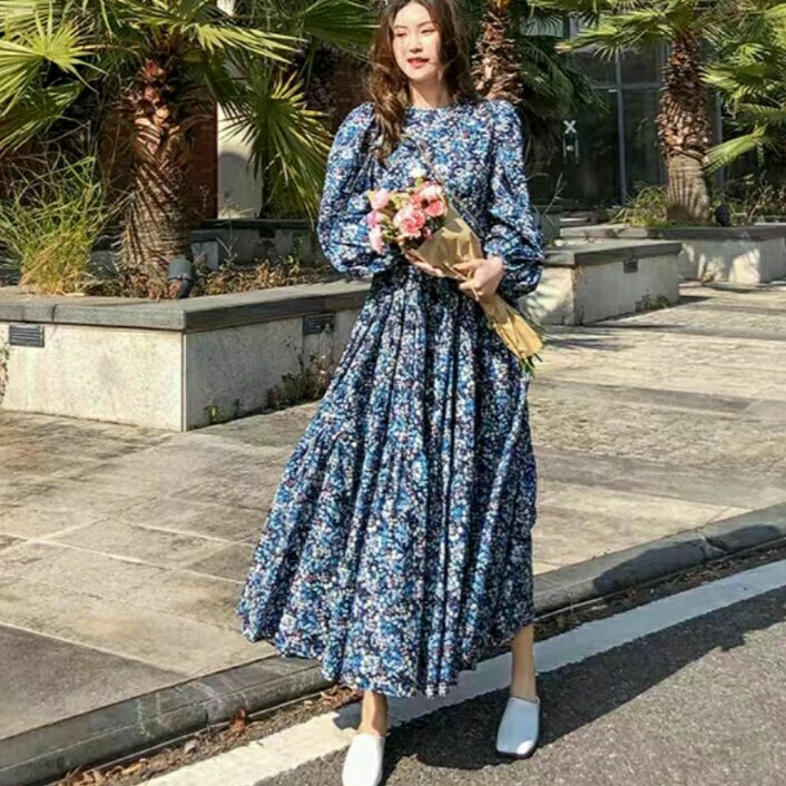 01190 Baju maxi dress gaun pesta lengan balon wanita import baju dress gaun pesta cewek import korea