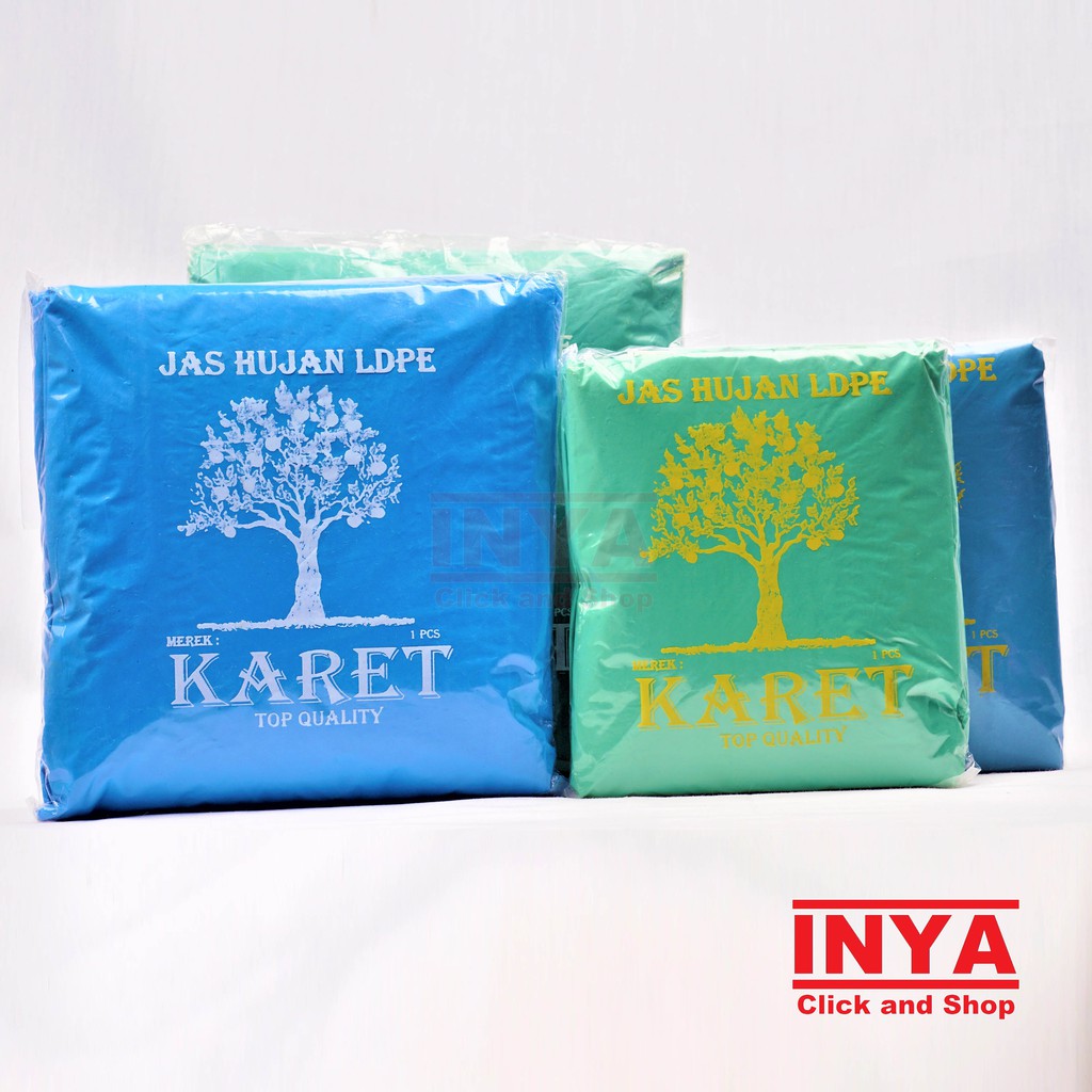 JAS HUJAN SETELAN MERK KARET TOP QUALITY LDPE - RAINCOAT