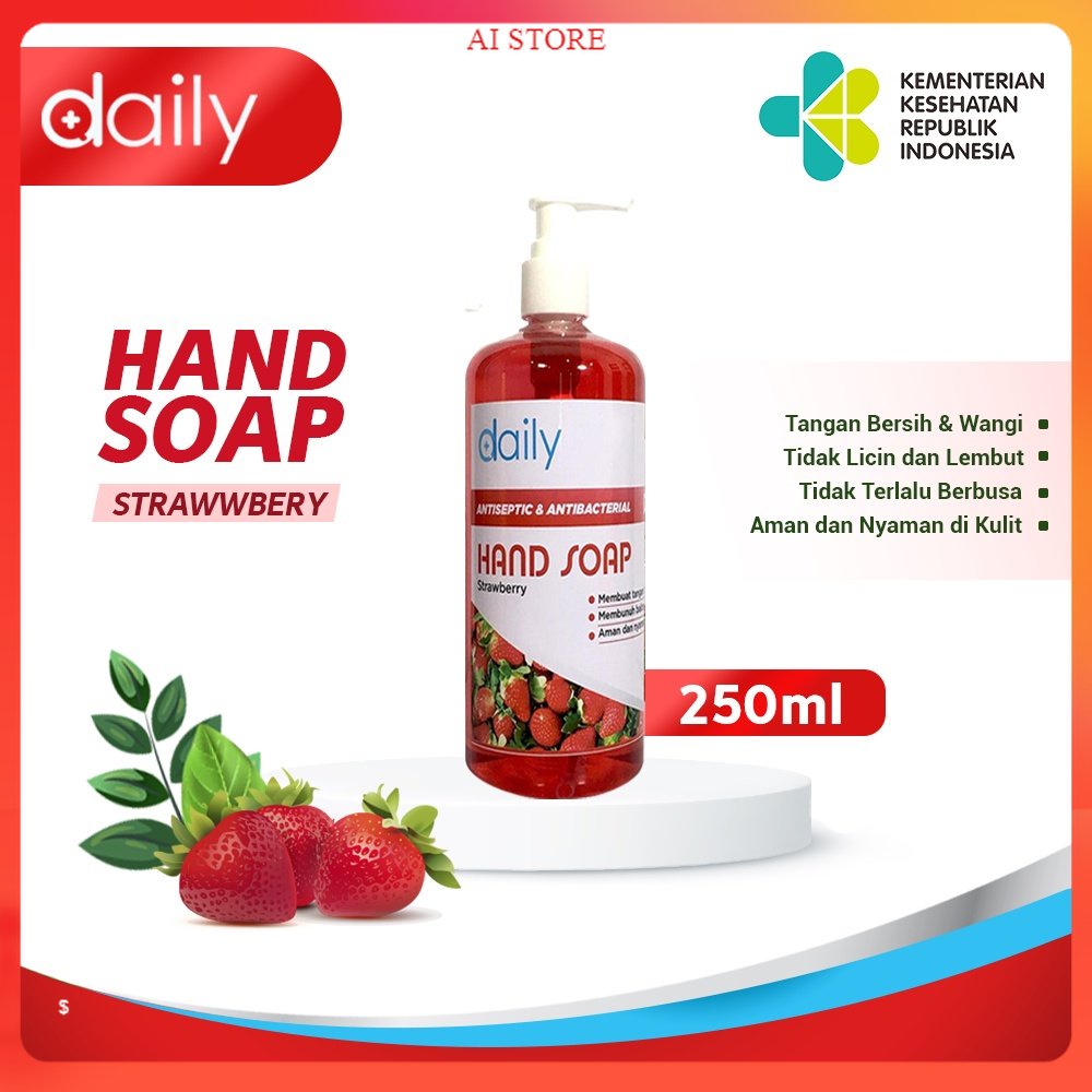 SABUN CUCI TANGAN HAND SOAP DAILY 250ML PUMP ANTI BACTERIAL AMAN DI KULIT