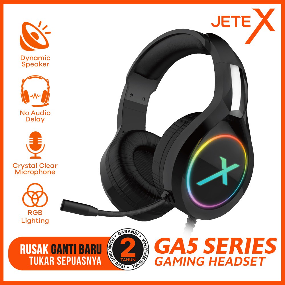 Headphone Gaming JETE X GA5 Series with RGB Original Garansi 1 Tahun