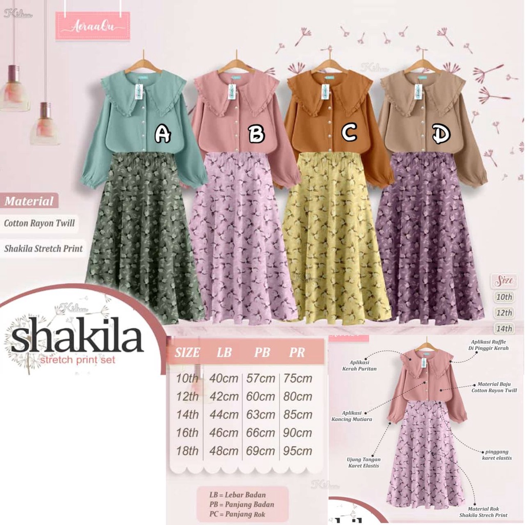 SHAKILA strech print set by Aeraaqu Batch 2