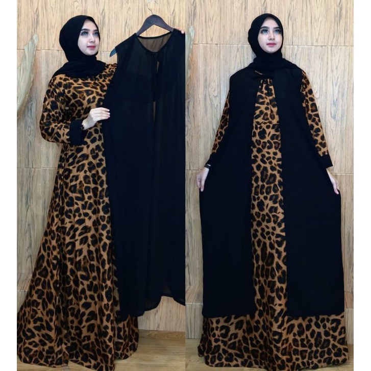 SIAP KIRIM  GAMIS LEOPARD SET OUTER CERUTY