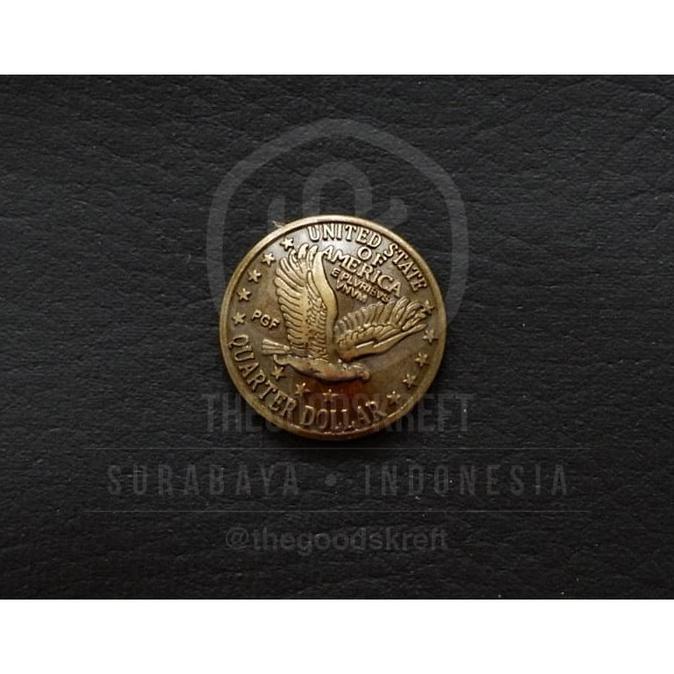 Best Produk] Conchos Button Snap Tutup Kancing Screwback Eagle Usa Quarter Dollar