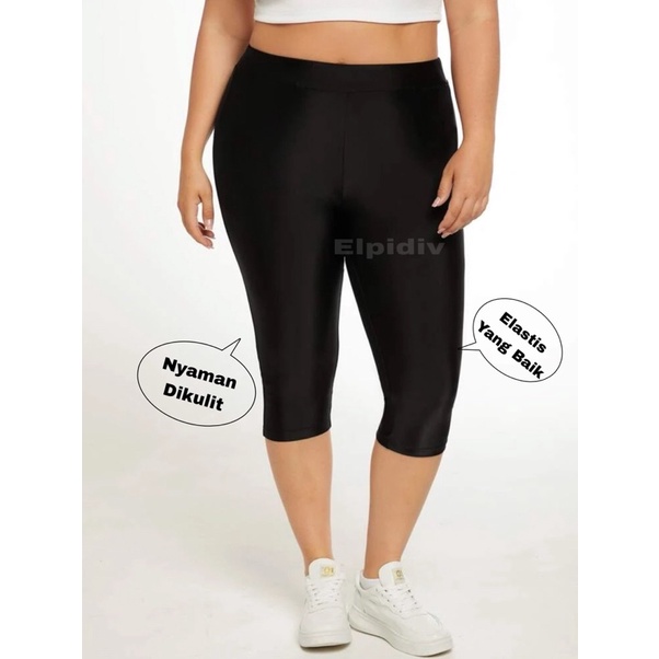 Legging Pendek Bahan Spandex 50kg-90kg Jumbo Big size 3/4