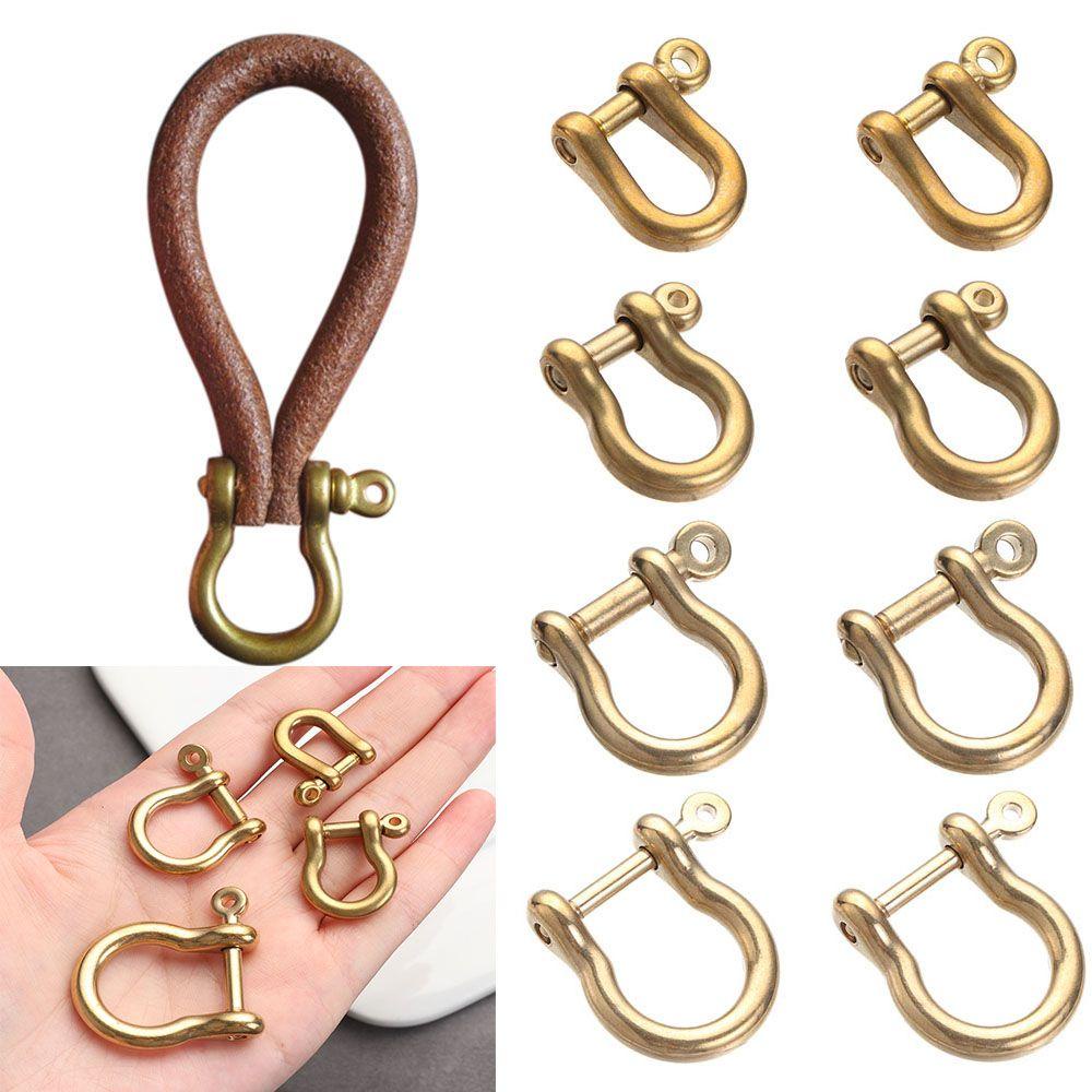 Carabiner Kuningan Padat Nanas Kualitas Tinggi Shackle Fob Screw Joint Connector Gantungan Kunci