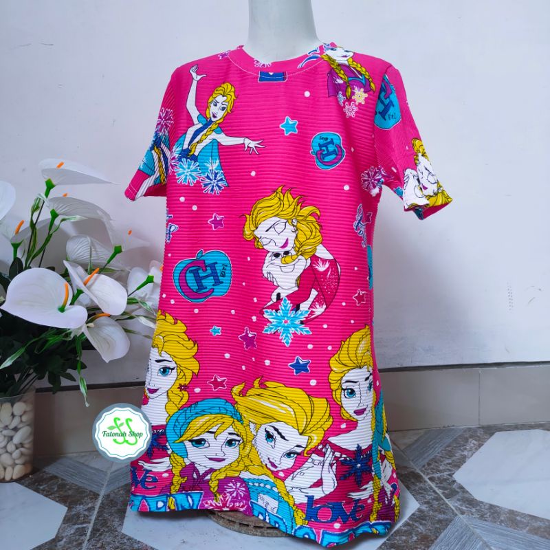 Dress turun naik anak 1 2 3 4 5 6 7 8 9 19 tahun baju anak turun naik motif frozen ana elsa motif hijab jilbab boba ( TURUN NAIK anak )