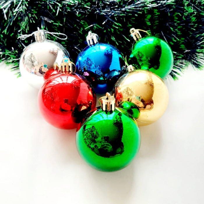 GROSIR Bola Natal isi 6 Hiasan Natal 4cm 5cm 6cm Murah Christmas Ball Hiasan Natal Harga Grosir Termurah