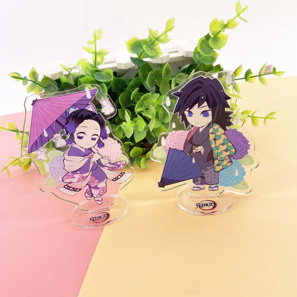 Needway  Cute Desktop Decoration Anime Figure Model Plate Demon Slayer Agatsuma Zenitsu Model Toy Kimetsu no Yaiba Tomioka Giyuu Cartoon Kamado Nezuko Desktop Standing Card