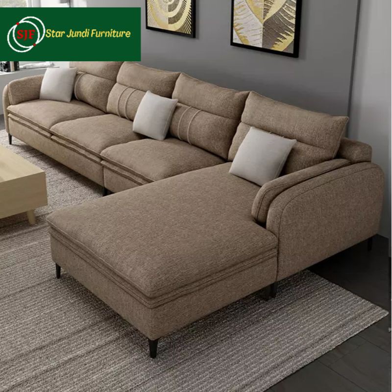 Jual SOFA MINIMALIS L SHAPE/LONJOR SOFA MODERN SOFA RUANG TAMU