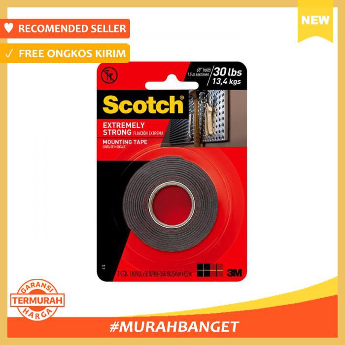 

Selotip & Double Tape - 3M Scotch Extremely Strong Mounting Tape 25Mm X 152Cm - Pengikat & Perekat