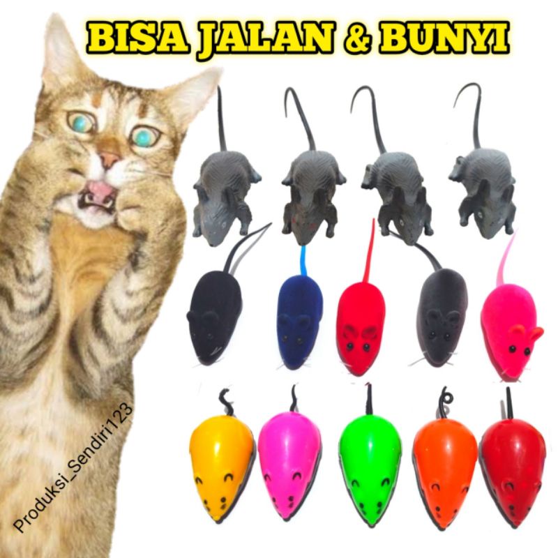 mainan tikus kucing mainan anjing tikus bulu bisa bunyi dan jalan