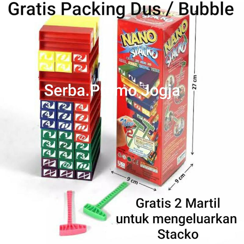 Nano Stacko - Stacko Uno - Nano Stakko - Kartu Uno - Balok permainan - board game