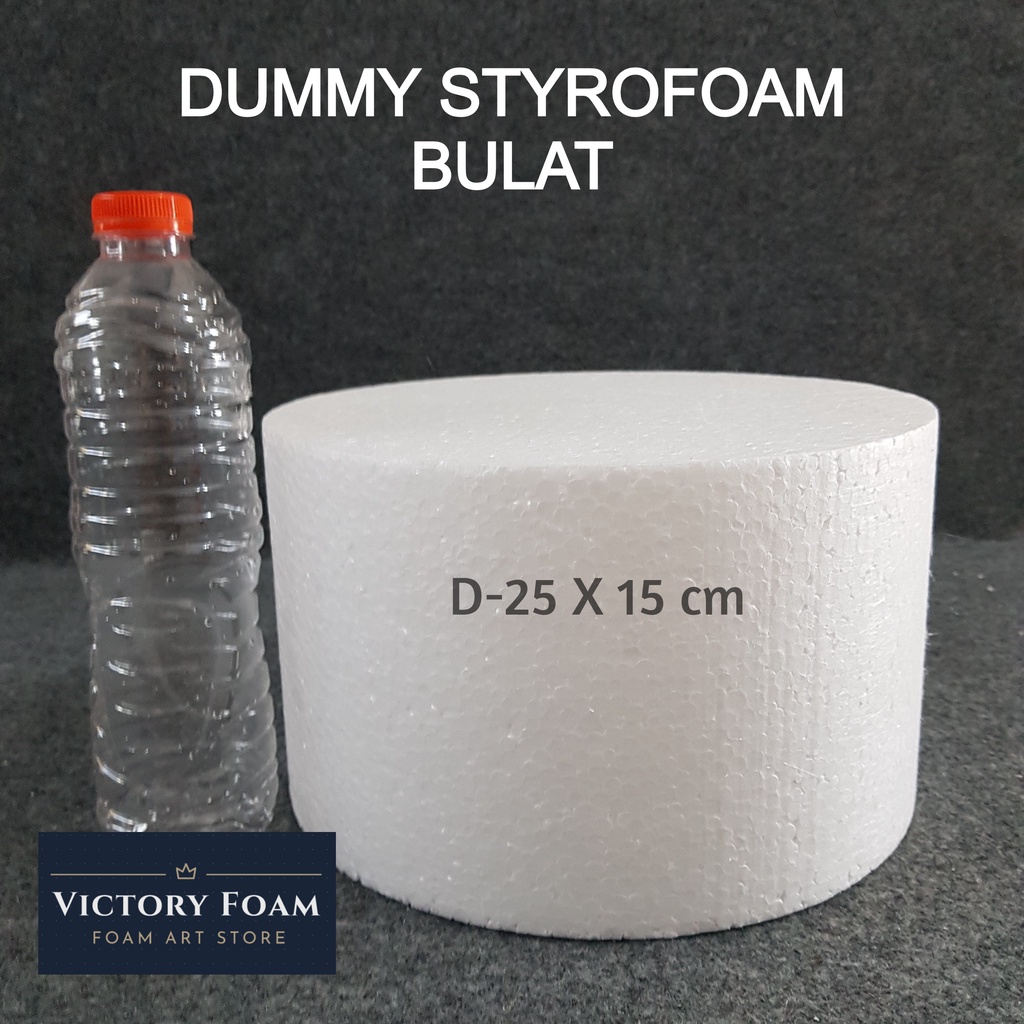 Dummy Styrofoam Bulat D. 25cm x 15cm