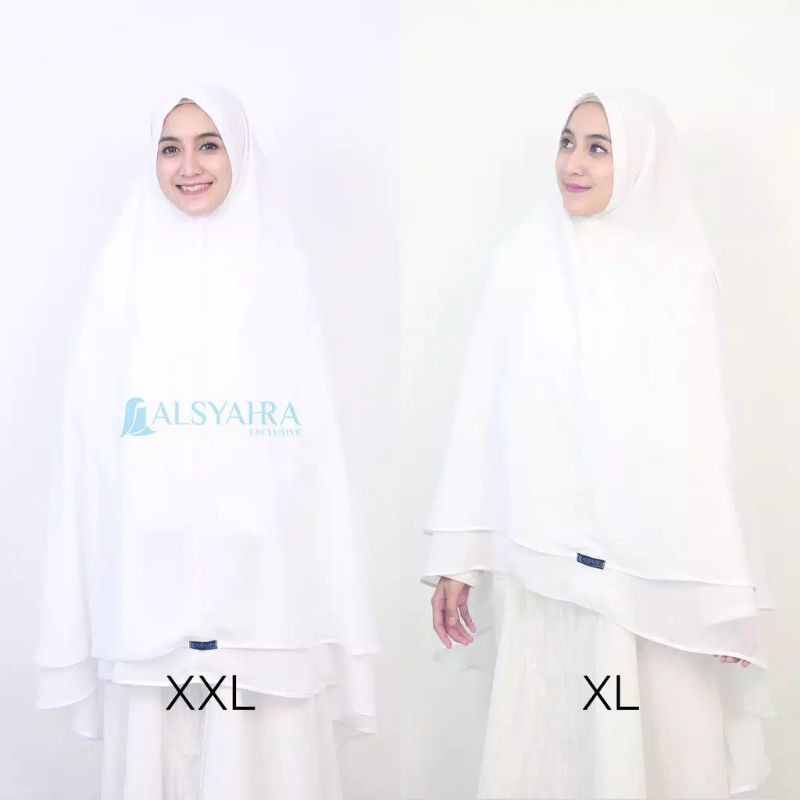 Set Khimar Umroh Walimah Bisban 2 Layer Cadar Tali Sifon Premium Alsyahra Exclusive
