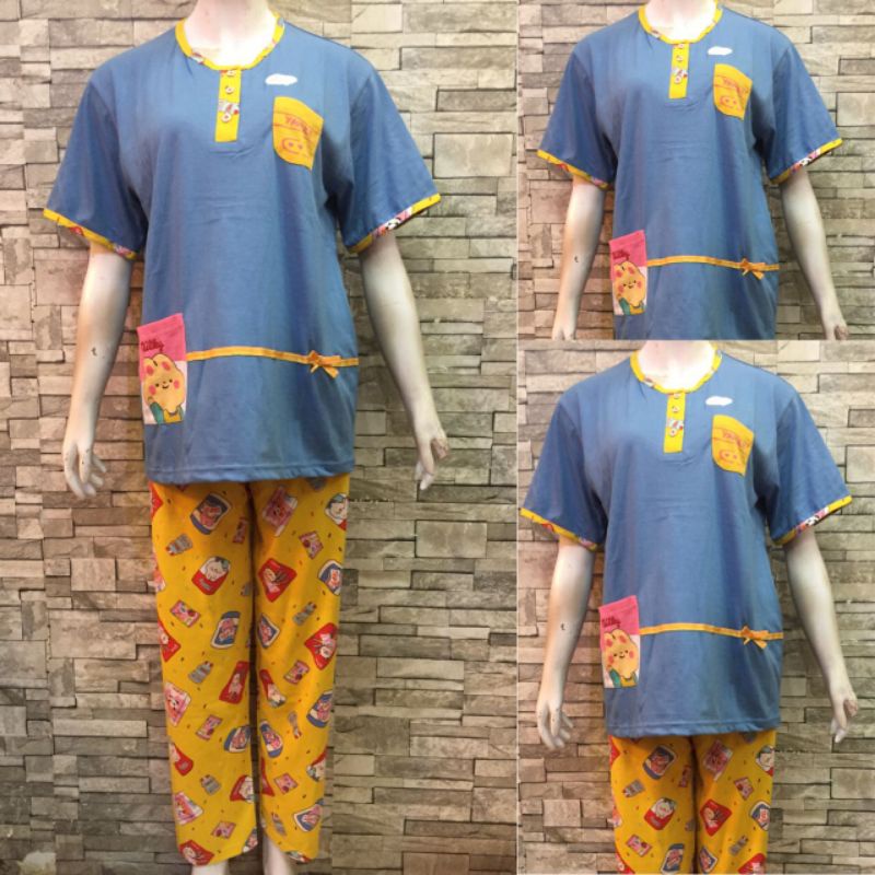 CP FOREVER MAMA SIZE | BAJU TIDUR | PIYAMA | COD-482 Biru