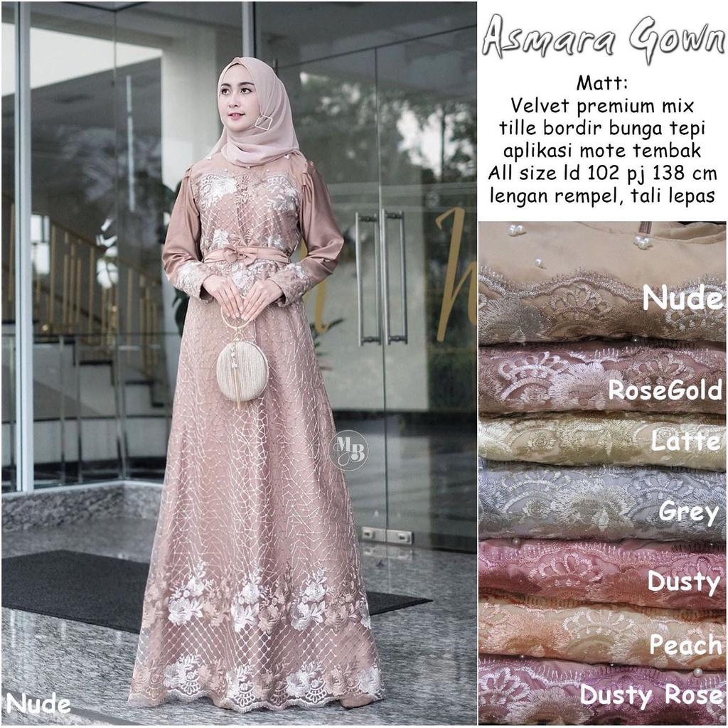 [READY STOCK PROMO] Premium Material Brukat Model Terbaru 2021 Gamis Asmara 1 Kebaya Lamaran Kondang