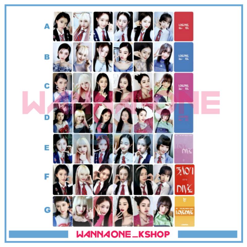 Photocard IVE Love Dive album jewel wonyoung yujin gaeul liz leeseo rei