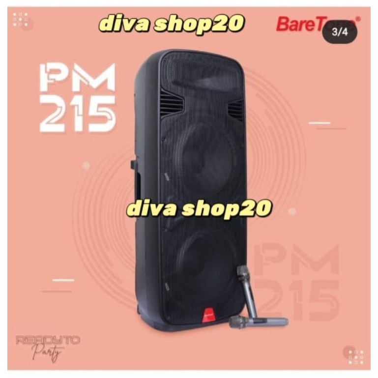 SPEAKER PM215 BARETONE SPEAKER PORTABLE BARETONE MP215 DOUBLE SPEAKER 15INCH 1000WATT