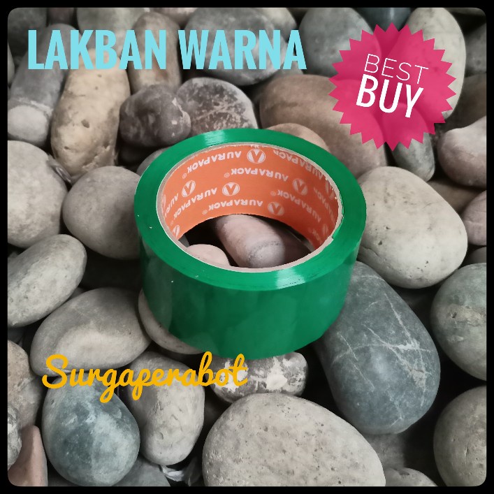 

Lakban Warna Hijau 48mm x 55Y Solatip Plastik Isolasi Packing Green