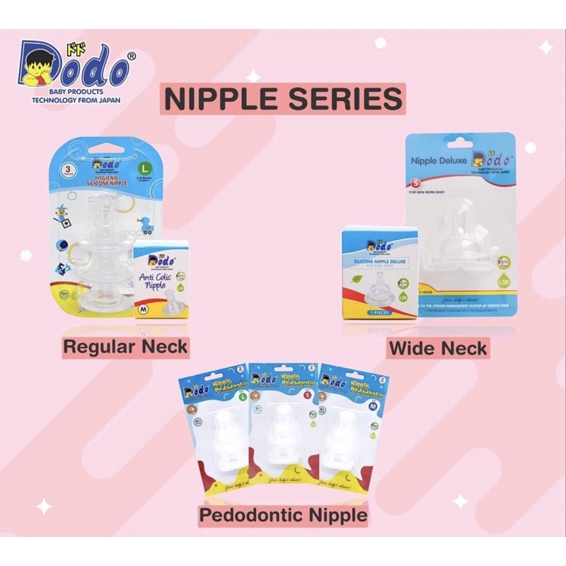 Dodo Nipple Blister 2Pack/3Pack Slim Neck - Nipple Botol Bayi