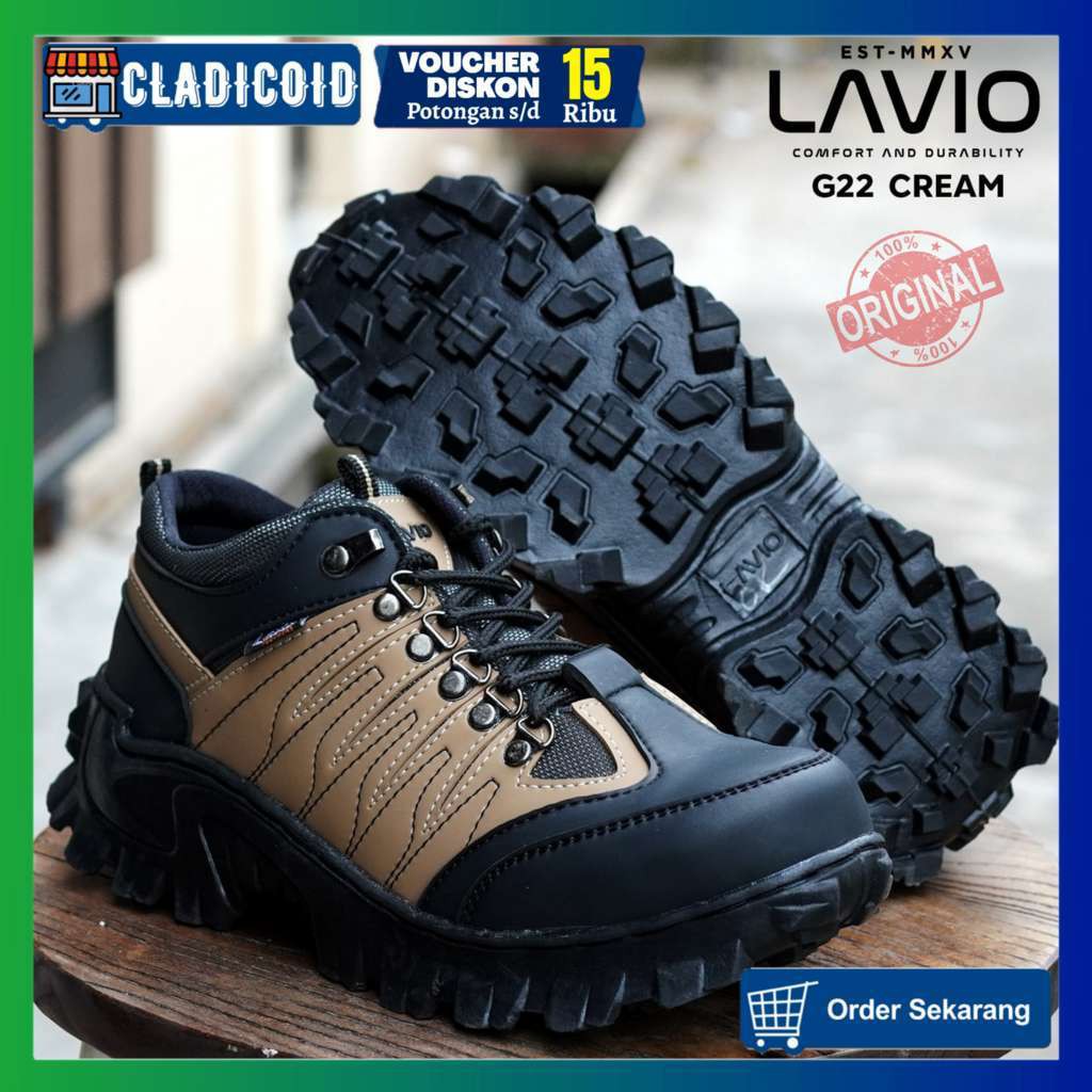 SEPATU SAFETY PRIA UJUNG BESI OUTDOOR HIKING GUNUNG KERJA LAPANGAN PROYEK SPATU SEFTY SHOES HAIKING ADVANTURE ORIGINAL LAVIO G22