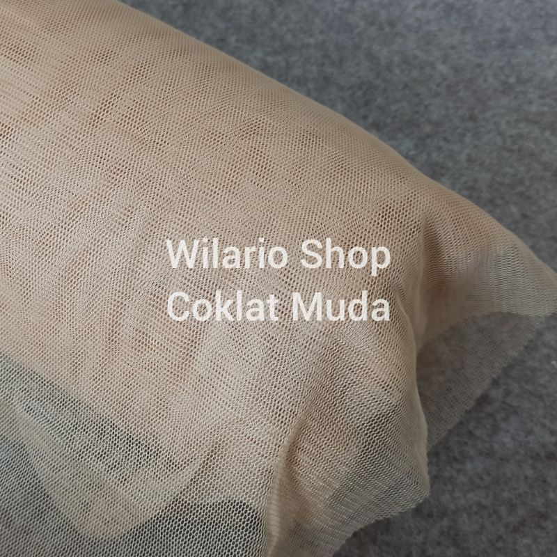 KAIN TILE HALUS LEMBUT | KAIN TULE | KAIN TULLE | KAIN TILLE | SOFT TILE | SOFT TULLE-Coklat Muda