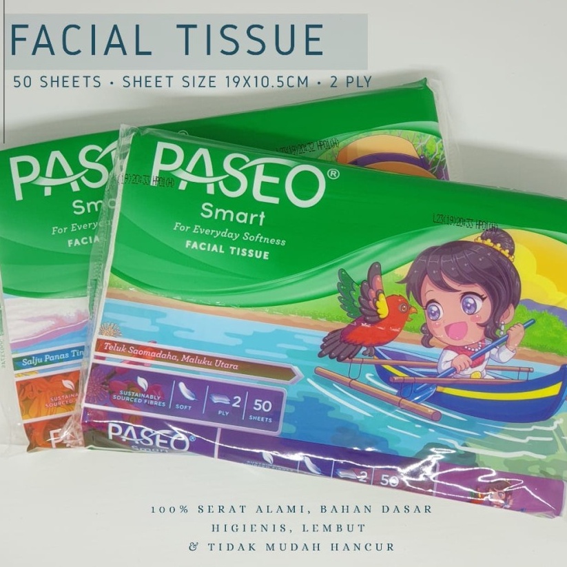 Tissue Paseo Smart Travel Pack Tissu 2ply isi 50 Lembar Tisu