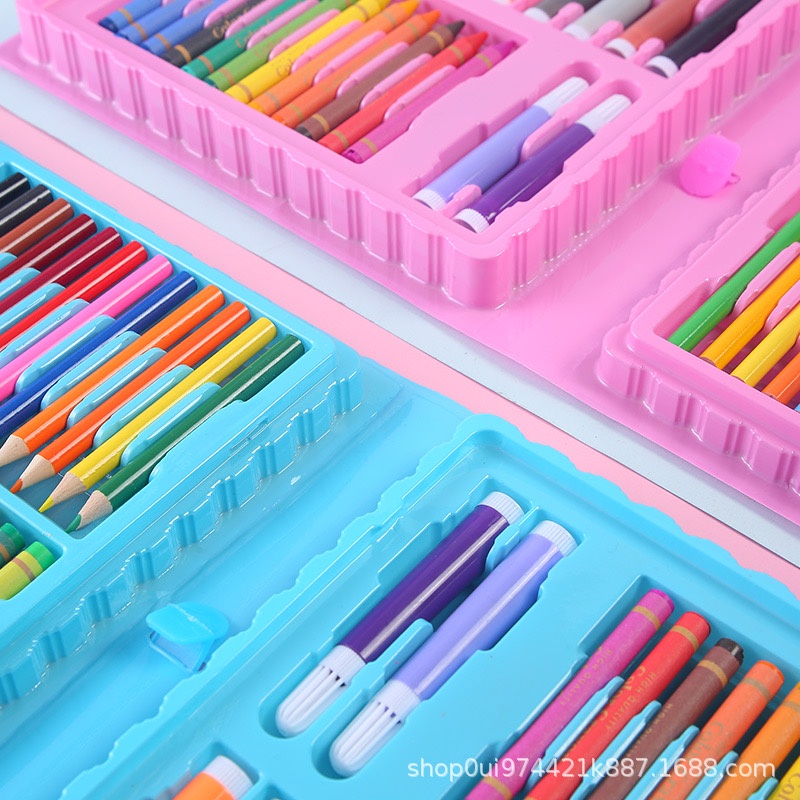 Stationary Set isi 86 Pensil Crayon Warna Cat Air / Perlengkapan Sekolah Menggambar Anak / Alat Warna