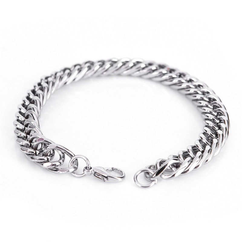 Gelang Rantai Bahan Stainless Steel Gaya Punk Untuk Pria
