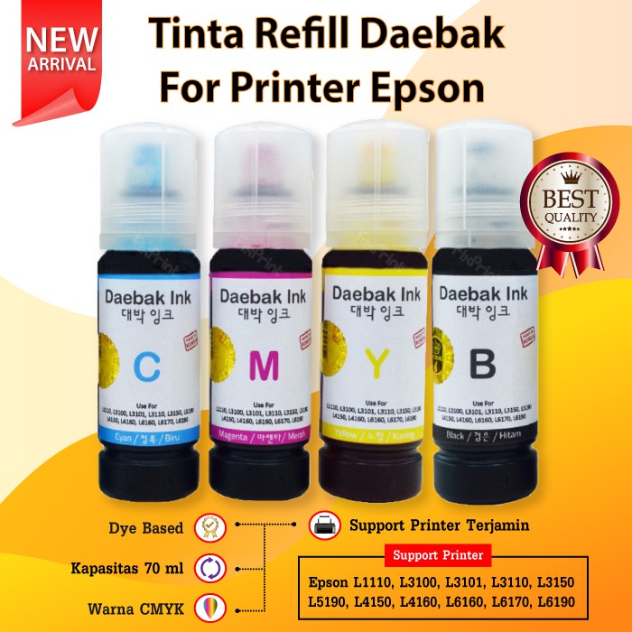 TINTA ISI ULANG / TINTA KOREA FOR REFILL PRINTER EPSON L1110 L3100 L3101 L3110 L3150 70ML MAGENTA