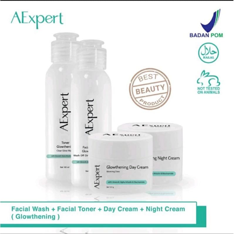 Paket  Skincare Glowthening Aexpert Official Expert Ashanty & dr ekles Kosmetik Perawatan Wajah Keca