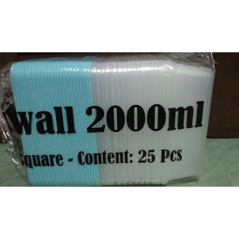 Kotak Plastik Thinwall 2000 ml Tutup Warna Warni Microwave oven safe