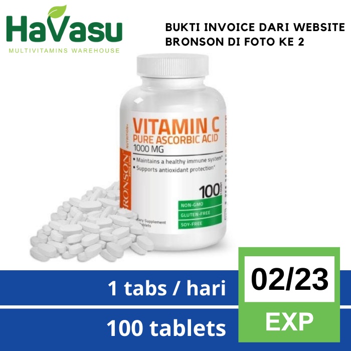 Bronson Vitamin C 1000 mg Pure Ascorbic Acid 1,000 mg