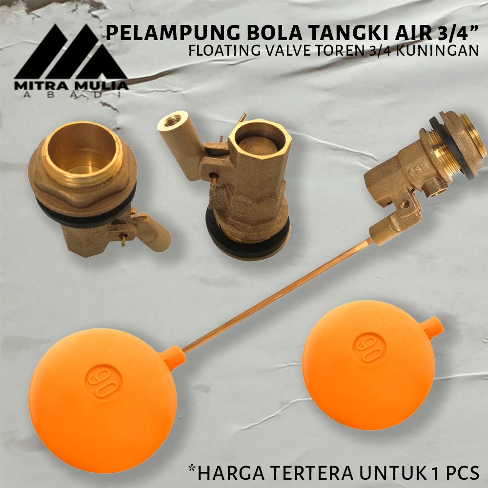 Pelampung Tangki Air 3/4 Inci Kuningan l Floating Valve Toren Otomatis