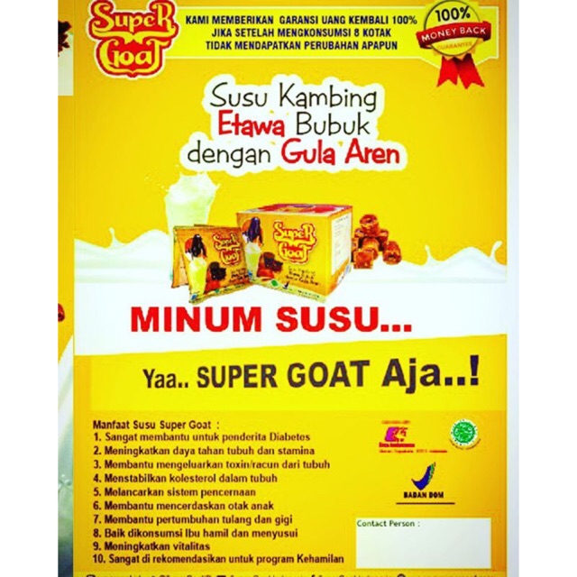 

SUPER GOAT GULA AREN BEST QUALITY ETAWA MILK EVER IN INDONESIA