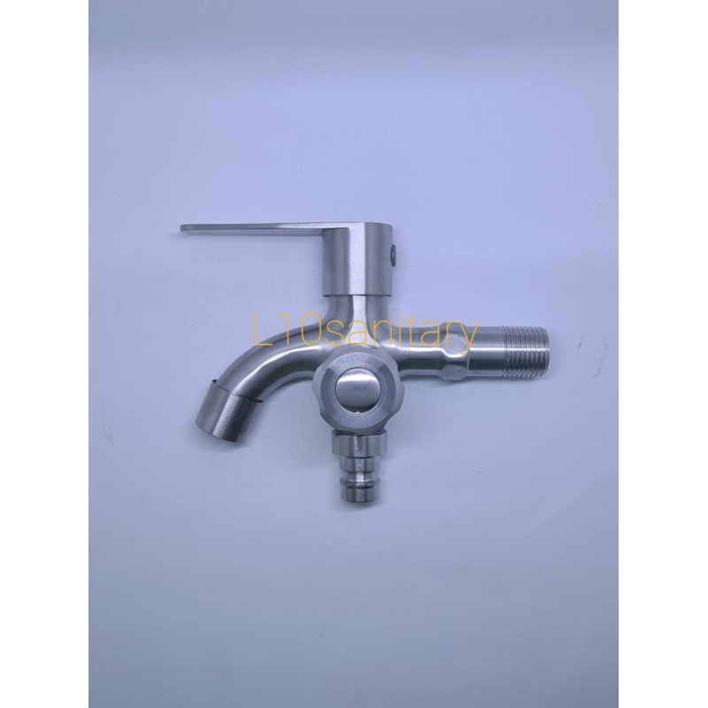 Kran Cabang SOLIGEN Stainless Steel Keran Air Shower Double Taman YG 1209 SUS 304 SUS304