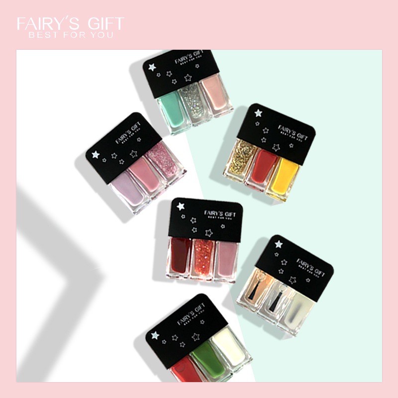(18WARNA) NAIL POLISH KOREA PREMIUM 3in1 tahan lama halal / kutek kuku 3in1 3 warna